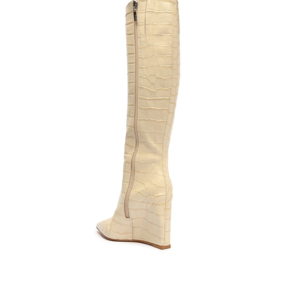 Schutz Asya Up Croc-Print Wedge Tall Boots brand New Size 8 - Picture 3 of 5